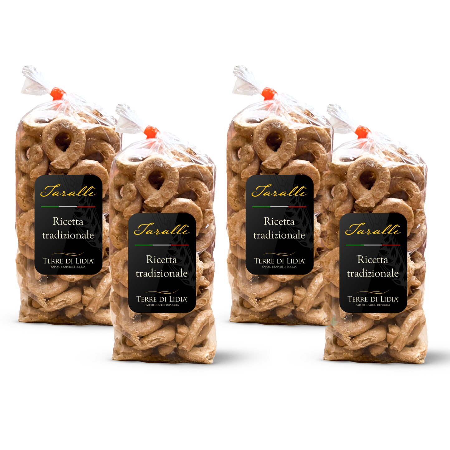 Taralli Pugliesi - Ricetta Tradizionale - Senza conservanti - 4x300g (Totale 1,2kg)