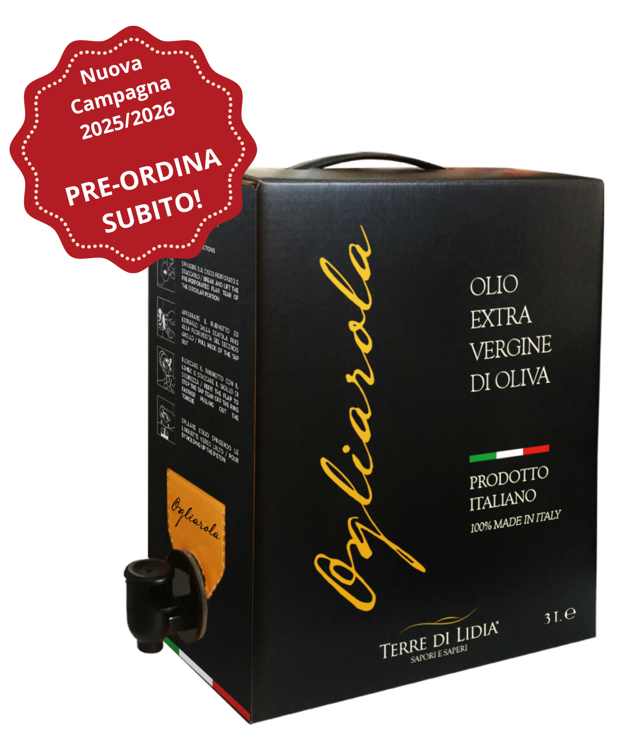 Pre-ordina l'Olio Extravergine di Oliva del nuovo raccolto 2025/2026