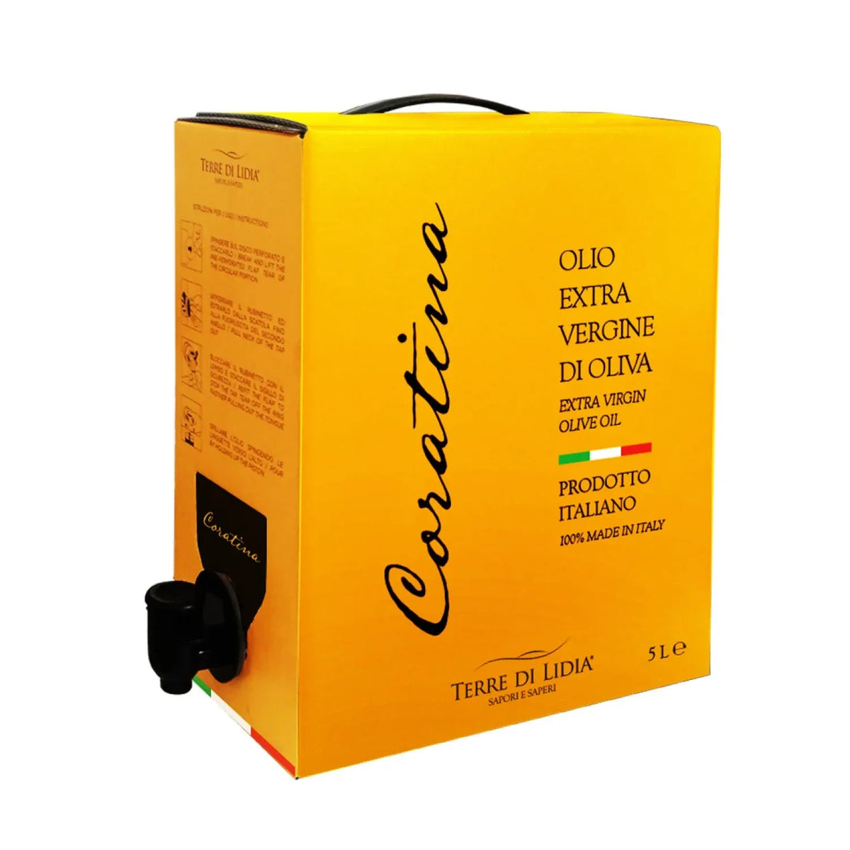 Cultivar Coratina - Olio Extravergine di Oliva - Bag in Box 5 Litri - Campagna 2025/2026 - Terre di Lidia