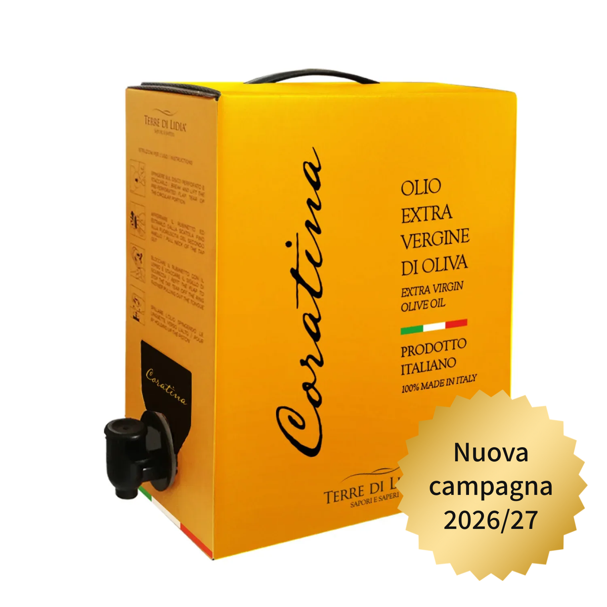 Cultivar Coratina - Olio Extravergine di Oliva - Bag in Box 5 Litri - Preordine, spedizione dal 15 novembre