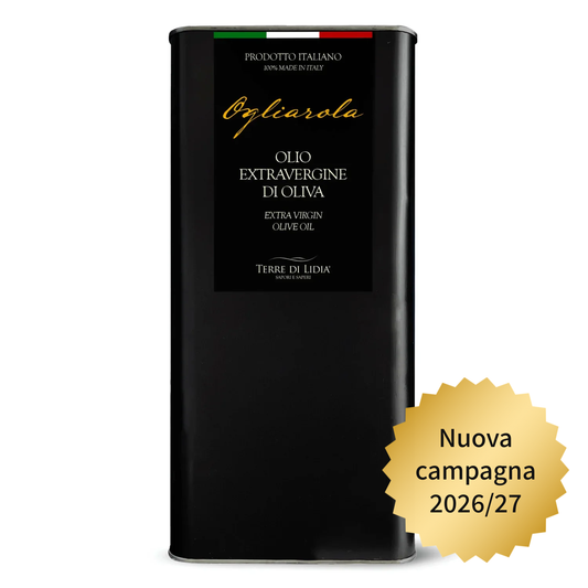 Odmiana Ogliarola – oliwa z oliwek extra virgin – metalowa puszka 5 litrów – kampania 2025/2026