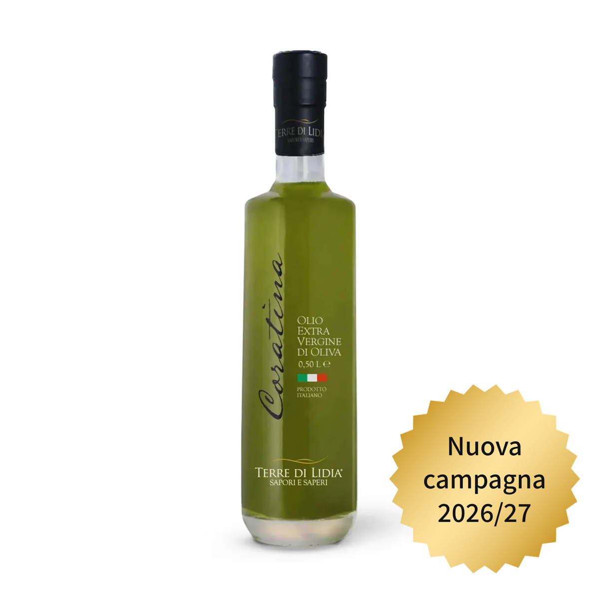 Sorte Coratina – Natives Olivenöl extra – 0,50-l-Glasflasche – Vorbestellung