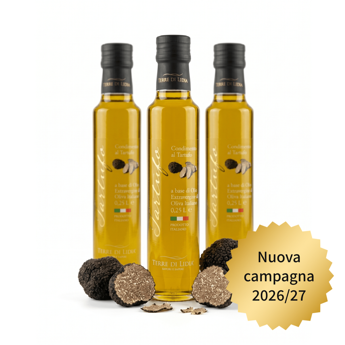 Condimento al Tartufo a base di Olio Extravergine di Oliva - 3 x 250ml - Preordine, spedizione dal 15 novembre