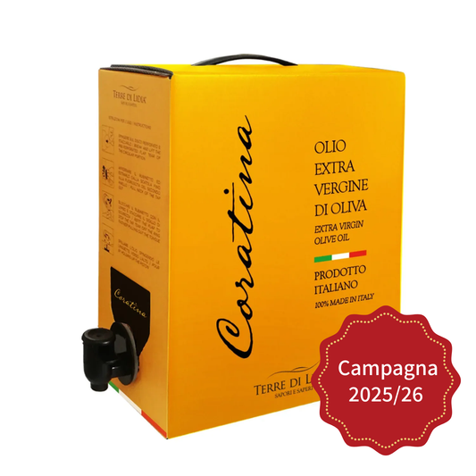 Odmiana Coratina - oliwa z oliwek extra virgin - torba w pudełku 5 litrów - kampania 2025/2026