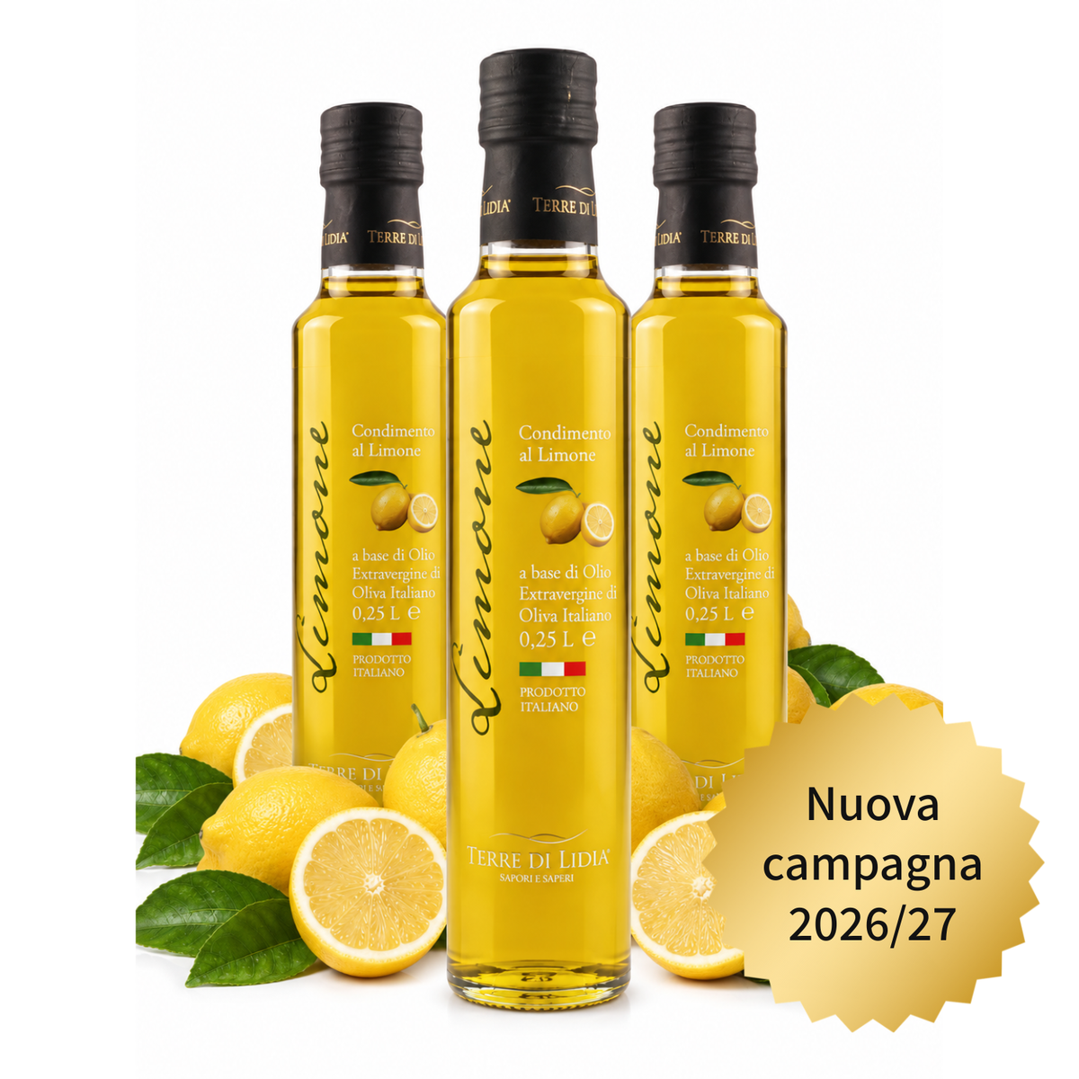Condimento al Limone a base di Olio Extravergine di Oliva - 3 x 250ml - Preordine, spedizione dal 15 novembre