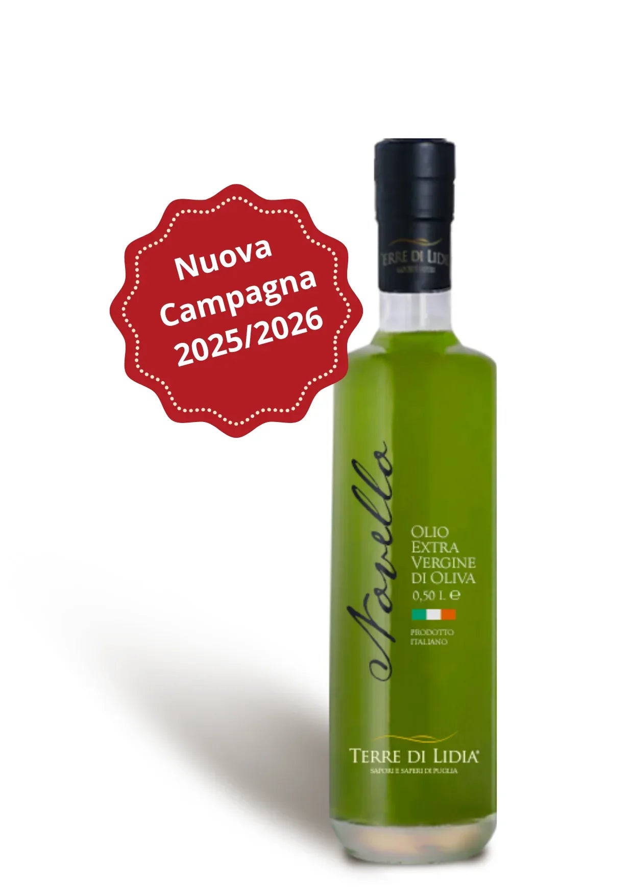 Novello - Olio extravergine di oliva - bottiglia in vetro da 0,50 L - Campagna 2025/2026 - Terre di Lidia