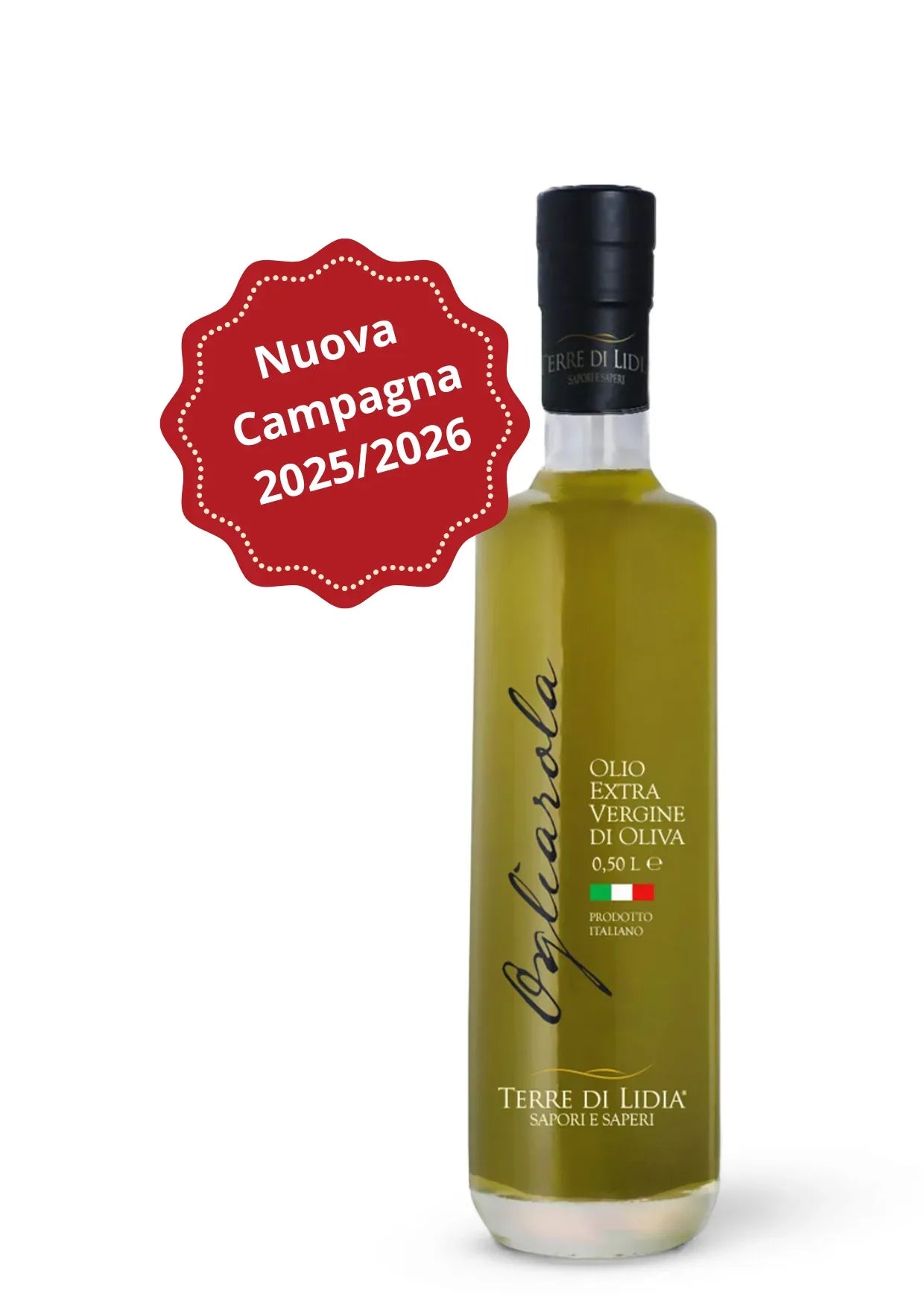 Cultivar Ogliarola - Olio extravergine di oliva - bottiglia in vetro da 0,50 L - Campagna 2025/2026 - Terre di Lidia