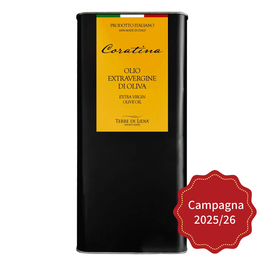 Odmiana Coratina - oliwa z oliwek extra virgin - Metal Can 5 litrów - Kampania 2025/2026